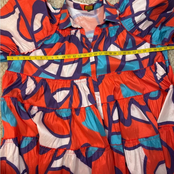 LOVE HICHLICHT Vibrant Multicolor Puff Sleeve Dress Size 3XL. C22 - Picture 9 of 13